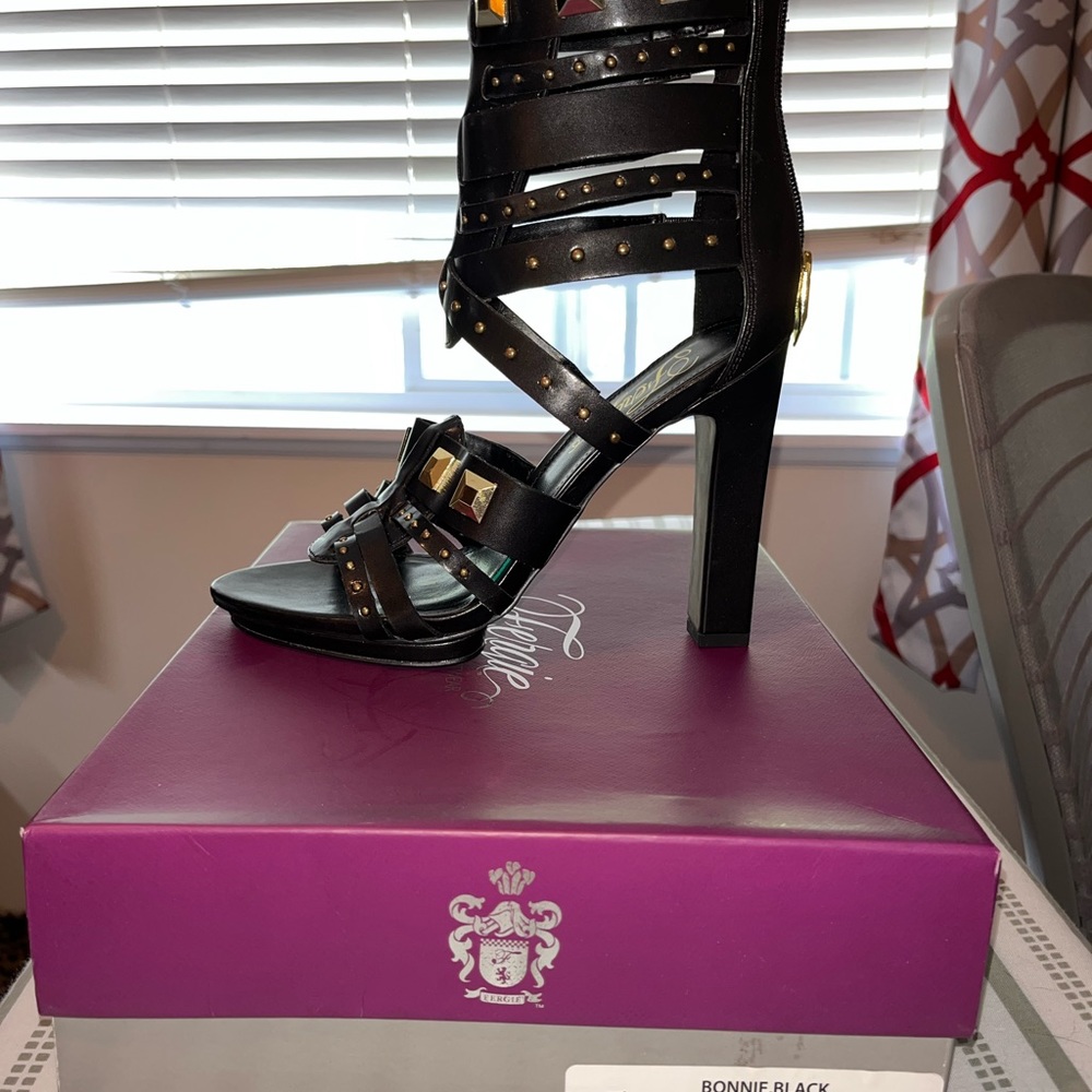 Fergie gold studded sandals